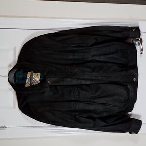 Forte Belevedere Vintage Black Shearling Leather Bomber Jacket Size 58/XXL Italy